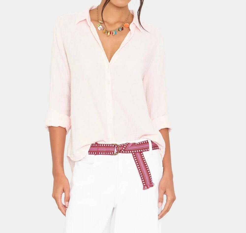 NEW XIRENA scout gauze blouse in dawn pink